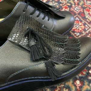 Black and blue loafer